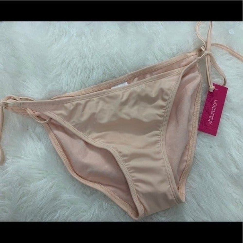 NWT Xhilaration Peach string tie bikini bottoms L Swimsuit